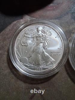 2005 w and a 2008 w Walking liberty Half Dollar 1oz silver West Point Coins
