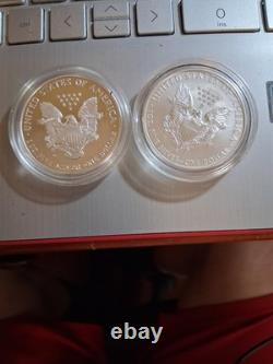 2005 w and a 2008 w Walking liberty Half Dollar 1oz silver West Point Coins