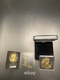 2014 Silver Eagle Walking Liberty-Golden Enigma Coin, Ruthenium+24K Gold Gilded