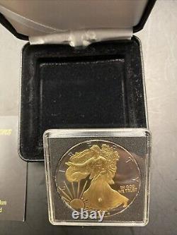 2014 Silver Eagle Walking Liberty-Golden Enigma Coin, Ruthenium+24K Gold Gilded