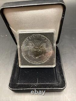 2014 Silver Eagle Walking Liberty-Golden Enigma Coin, Ruthenium+24K Gold Gilded