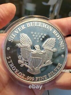 2016 5 Troy OZ. WALKING LIBERTY SILVER BULLION ROUND COIN Sealed Super Nice