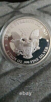 2016 American Eagle 5 Oz Silver Coin Bullion Round. 999 fine (Walking Liberty)