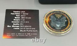 2017 TOTAL SOLAR ECLIPSE American Silver Eagle Walking Liberty $1 Silver Coin