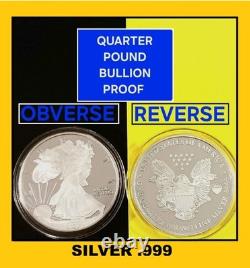 2021 Silver Walking Liberty Eagle Quarter Lb Giant Round Johnson Matthey