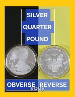 2021 Silver Walking Liberty Eagle Quarter Lb Giant Round Johnson Matthey