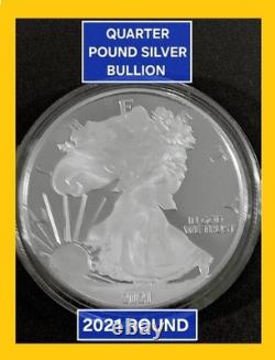 2021 Silver Walking Liberty Eagle Quarter Lb Giant Round Johnson Matthey