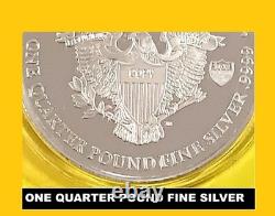 2021 Silver Walking Liberty Eagle Quarter Lb Giant Round Johnson Matthey