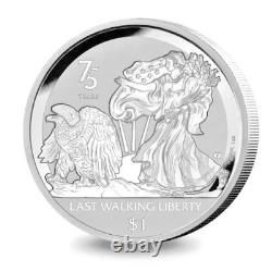 2022 BVI Walking Liberty 75th Anniversary 1 oz Silver Reverse PROOF