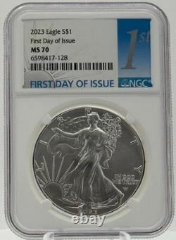 2023 Silver Eagle NGC MS70 FDI First Day Issue Walking Liberty Design
