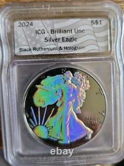 2024 1oz Walking Liberty, Brilliantly unc. Black Ruthenium& Holgram