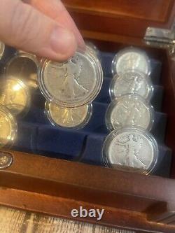 20 Circulated Walking Liberty Half Dollars 90% Silver Lot of Coins