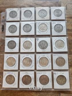 20 UNC and CIRC Walking Liberty Half Dollars, 1917-1946, Some Show Stealers