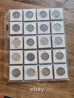 20 UNC and CIRC Walking Liberty Half Dollars, 1917-1946, Some Show Stealers
