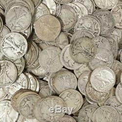 20 coin lot Walking Liberty Half Dollars 90% Silver $10 Face Value CJB073