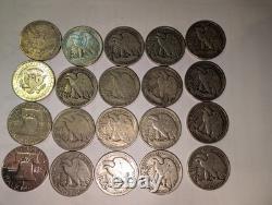 20x 90% Silver Half Dollars Walking Liberty, Franklin, Kennedy, Barber 7.1 T 20x 90% Silver Half Dollars Walking Liberty, Franklin, Kennedy, Barber 7.1 T