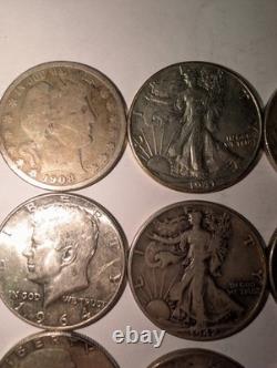 20x 90% Silver Half Dollars Walking Liberty, Franklin, Kennedy, Barber 7.1 T 20x 90% Silver Half Dollars Walking Liberty, Franklin, Kennedy, Barber 7.1 T
