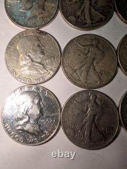 20x 90% Silver Half Dollars Walking Liberty, Franklin, Kennedy, Barber 7.1 T 20x 90% Silver Half Dollars Walking Liberty, Franklin, Kennedy, Barber 7.1 T