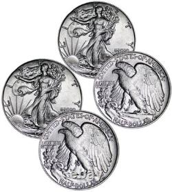 (2) Brilliant AU/Uncirculated Walking Liberty US Silver Half Dollar 90% BU
