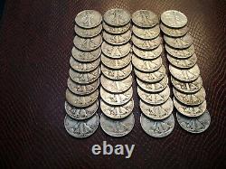 2 Rolls Of Walking Liberty 90% Silver Half Dollars (random Dates & Mint Marks)