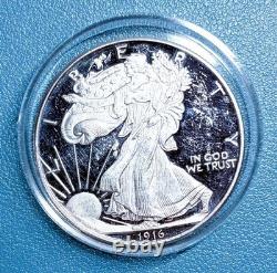 2 oz. 999 Silver Walking Liberty Half Dollar Tribute Round BU Capsule Exact Coin
