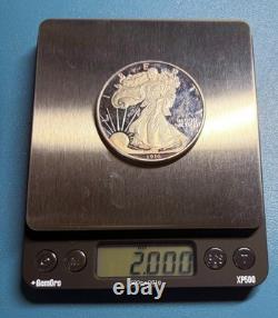 2 oz. 999 Silver Walking Liberty Half Dollar Tribute Round BU Capsule Exact Coin