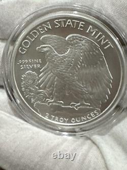 2 oz Walking Liberty. 999 Fine Silver Round in Capsule