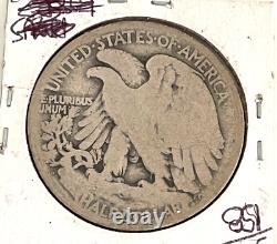 3- 1921 Walking Liberty Silver Half Dollars P, D, S