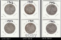 3 Coins SILVER 1940's Walking Liberty Half Dollars No Mint Mark 90% SILVER