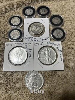 (3) Walking Liberty (3) Barber Qtrs N (3) Barber Dimes N 1 Standing Liberty