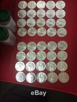 40 American Silver Eagles Walking Liberty One Troy Oz. 999 Fine Bullion Coins