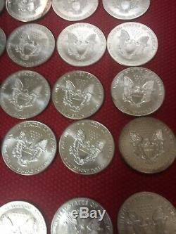40 American Silver Eagles Walking Liberty One Troy Oz. 999 Fine Bullion Coins