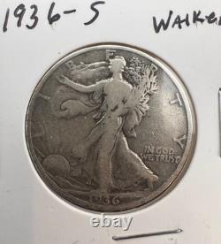 4-Coin Walking Liberty Halves 1923-S, 1936-S, 1943-S, 1944-S 90% Silver