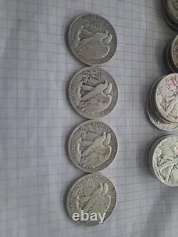 4x Walking Liberty Half Dollar 50c 90% Silver Coins NICE! 2 Dollar Face Value