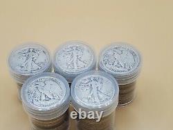 $50 Face Value 90% Silver Walking Liberty Half Dollars Tube Rolls Full Dates