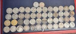 50 Silver Half Dollar Lot Walking Liberty, Franklin Seated Stone Mt
