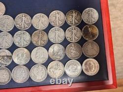 50 Silver Half Dollar Lot Walking Liberty, Franklin Seated Stone Mt