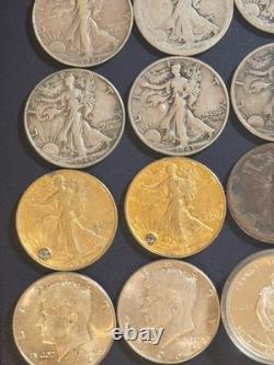 50 Silver Half Dollar Lot Walking Liberty, Franklin Seated Stone Mt