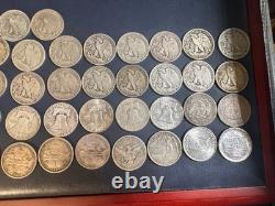 50 Silver Half Dollar Lot Walking Liberty, Franklin Seated Stone Mt