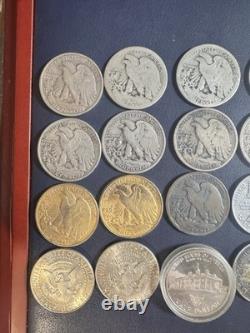 50 Silver Half Dollar Lot Walking Liberty, Franklin Seated Stone Mt