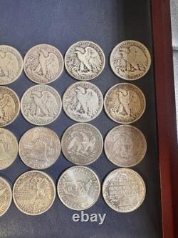 50 Silver Half Dollar Lot Walking Liberty, Franklin Seated Stone Mt