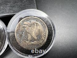 5 Coin Complete 1917 P D S 50c Obverse Reverse Mint Mark Walking Liberty Set