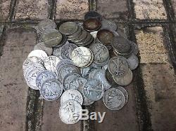 5 Rolls (100 Coins) Walking Liberty Silver Half Dollars 90% Lot $50 Face