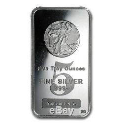 5 Troy Oz. 999 Silver Walking Liberty Bar Bu +10 Piece Alaskan Pure Gold Nuggets