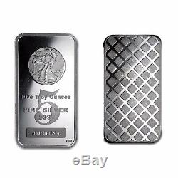 5 Troy Oz. 999 Silver Walking Liberty Bar Bu +10 Piece Alaskan Pure Gold Nuggets