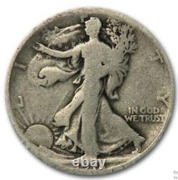 5 Walking Liberty Half Dollars 5 Different Dates Minted 1916-1930. 90% Silver