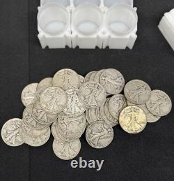 5x Walking Liberty Half Dollars 90% Silver Pre-1965 Junk Silver $2.50 FV