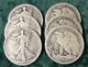 6 Liberty Walking Silver Half Dollars, 1918 & 1918 S, 6 Silver 50-cent Coins