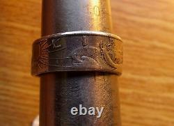 900 MINT SILVER WALKING LIBERTY AMERICAN HALF DOLLAR COIN RING Sized 2 Fit