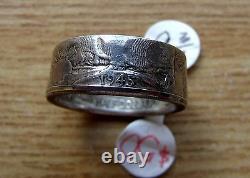 900 MINT SILVER WALKING LIBERTY AMERICAN HALF DOLLAR COIN RING Sized 2 Fit